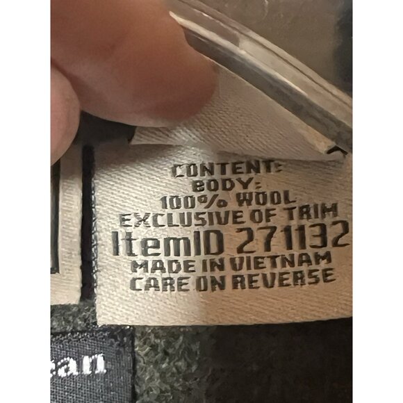 L.L Bean Bellandi Womens Green Boiled Wool Jacket Chore Coat  Classic Outdoor XS - Picture 10 of 10